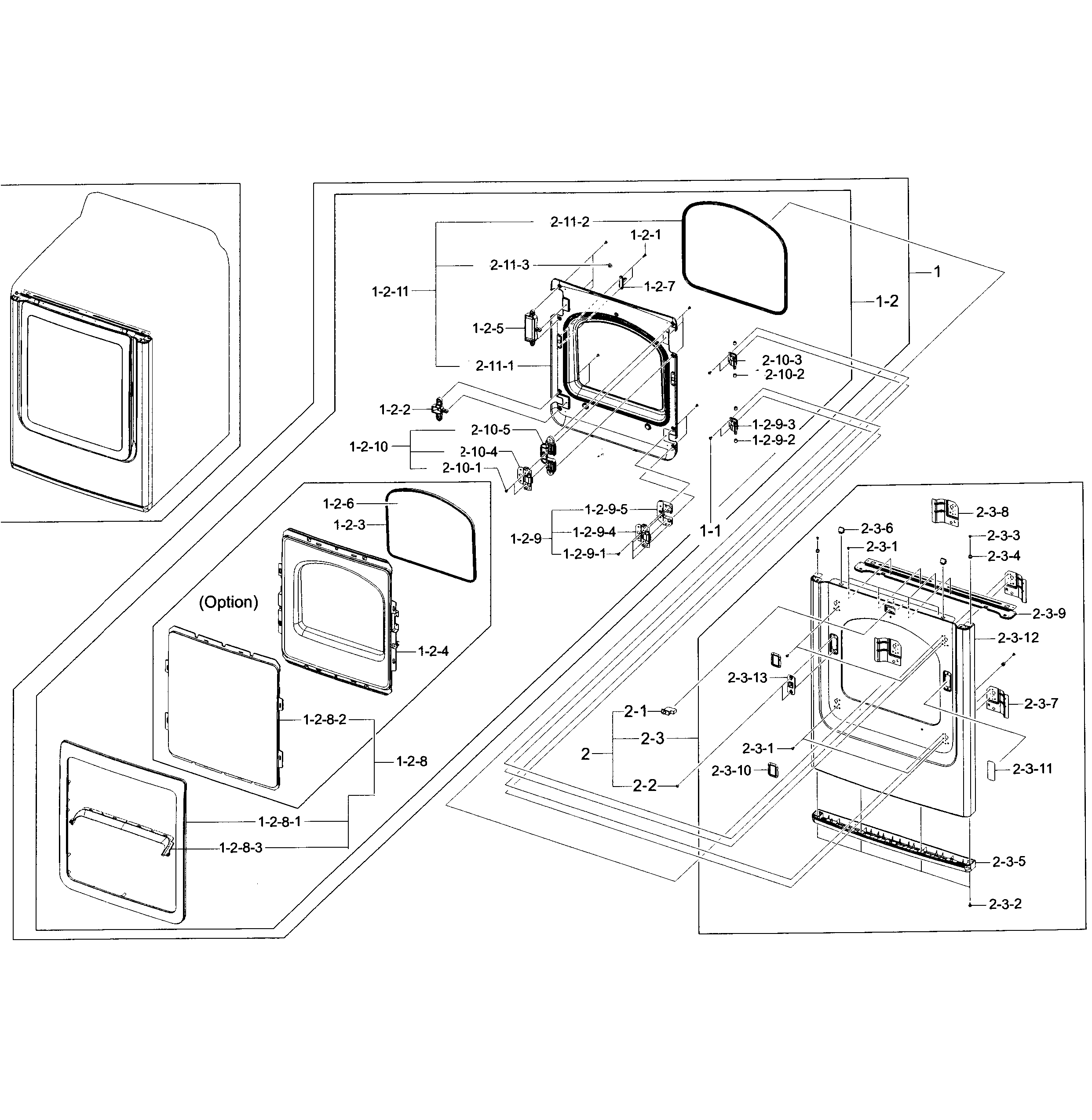 Front frame/door