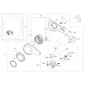 Samsung DV42H5200EW/A3-00 motor duct diagram