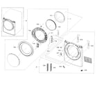 Samsung DV42H5400EF/A3-00 frame front & door diagram