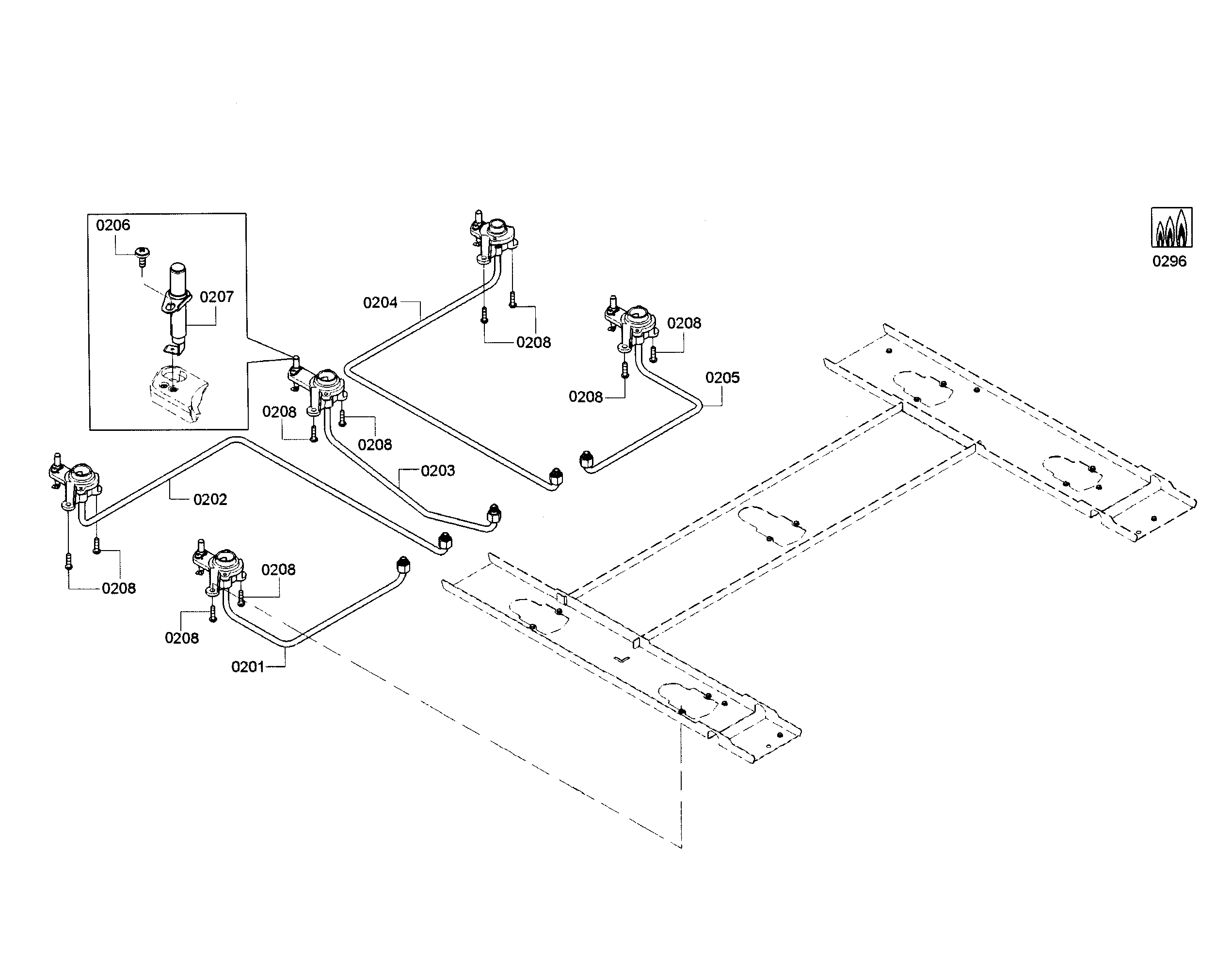 Gas pipe assy