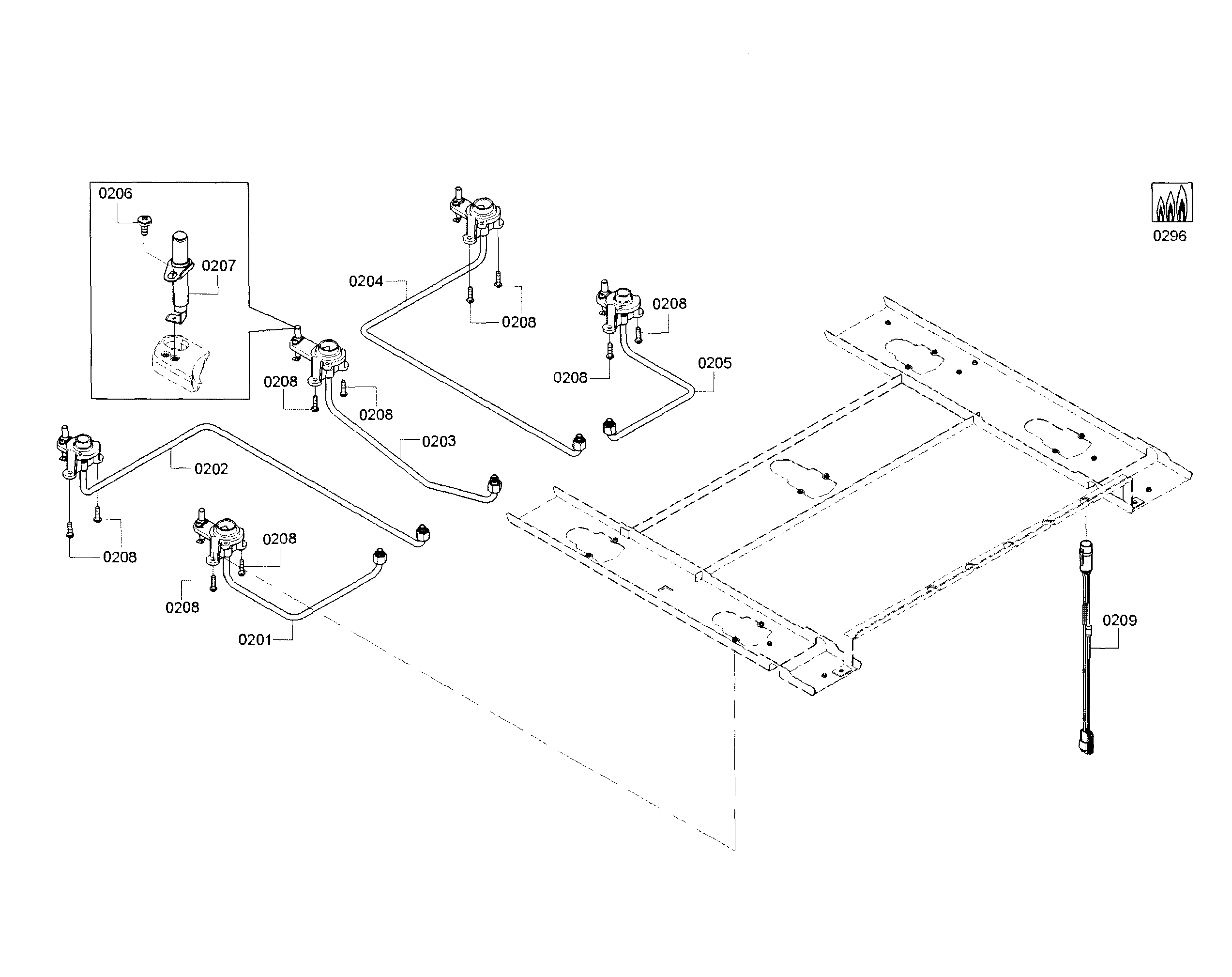 Gas pipe assy