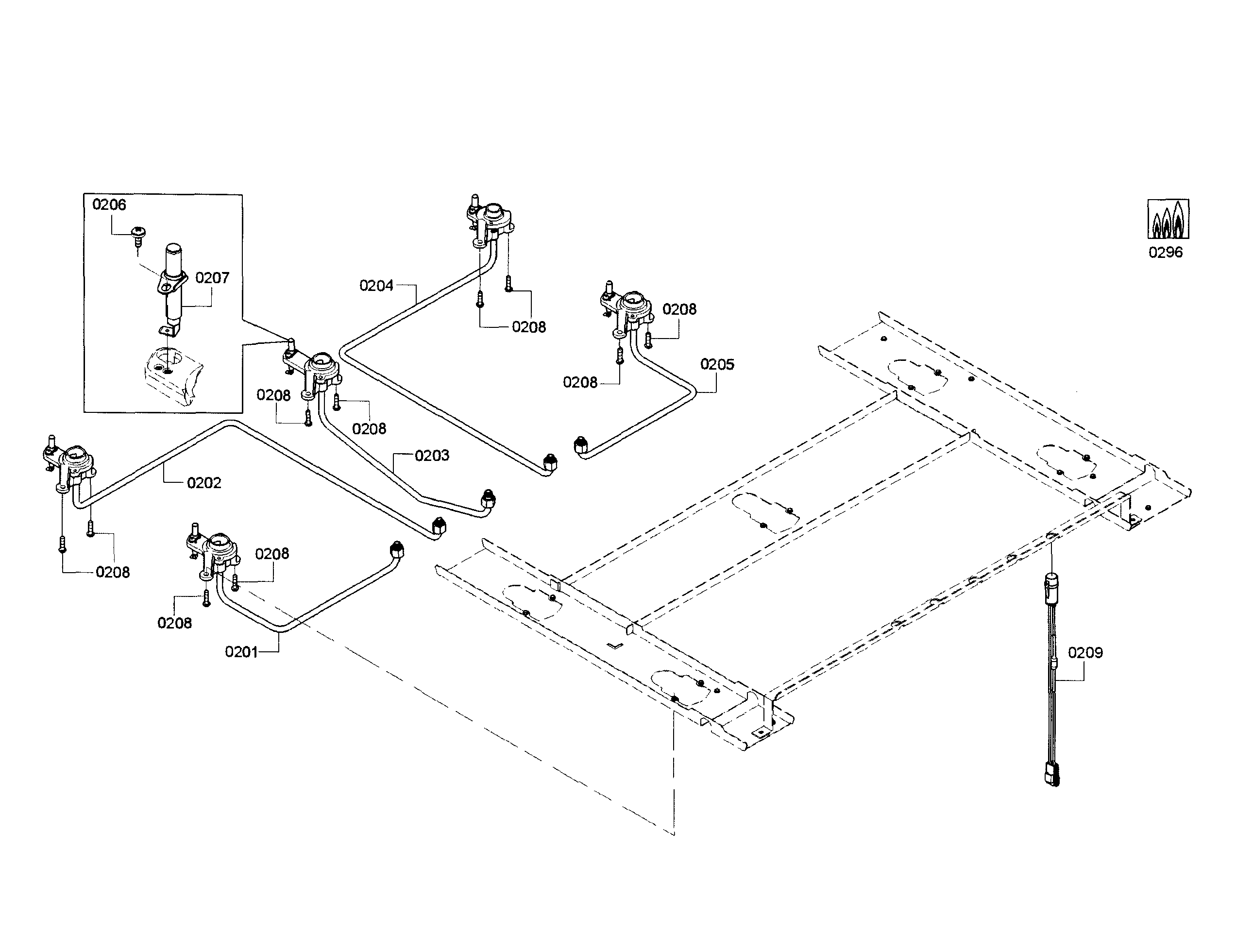 Gas pipe assy