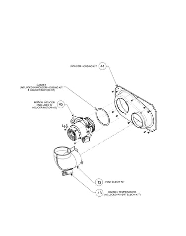 Inducer & motor hsg