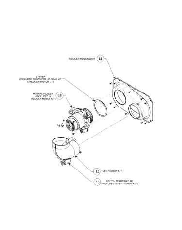 Inducer motor & housing