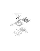 Burner,grate & drawer assy