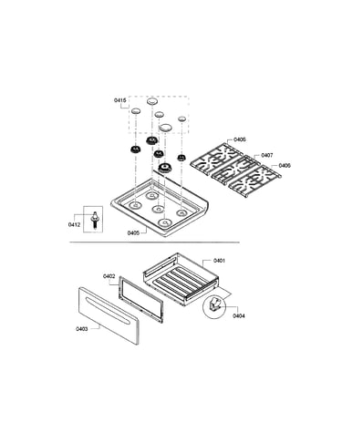 Cooktop & drawer