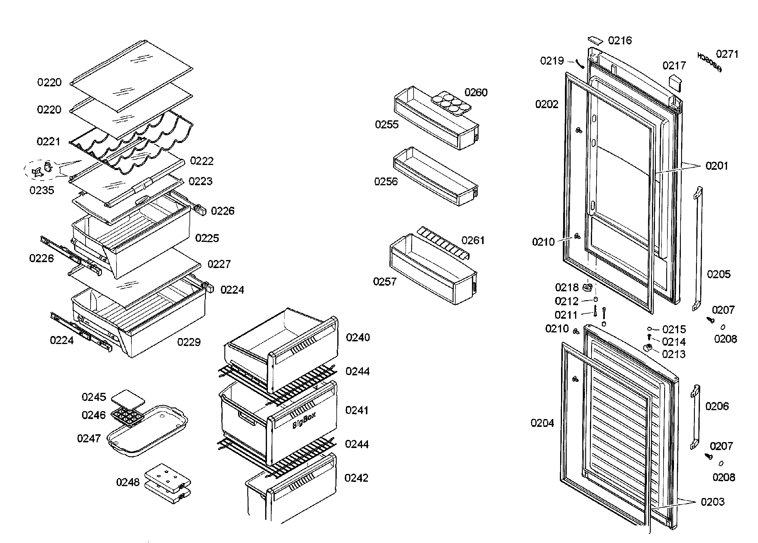 Doors/shelfs