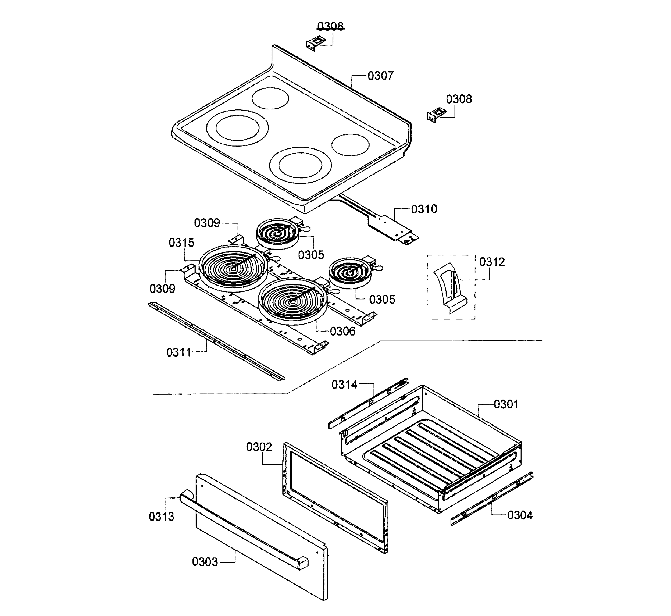 Burner/broiler assy
