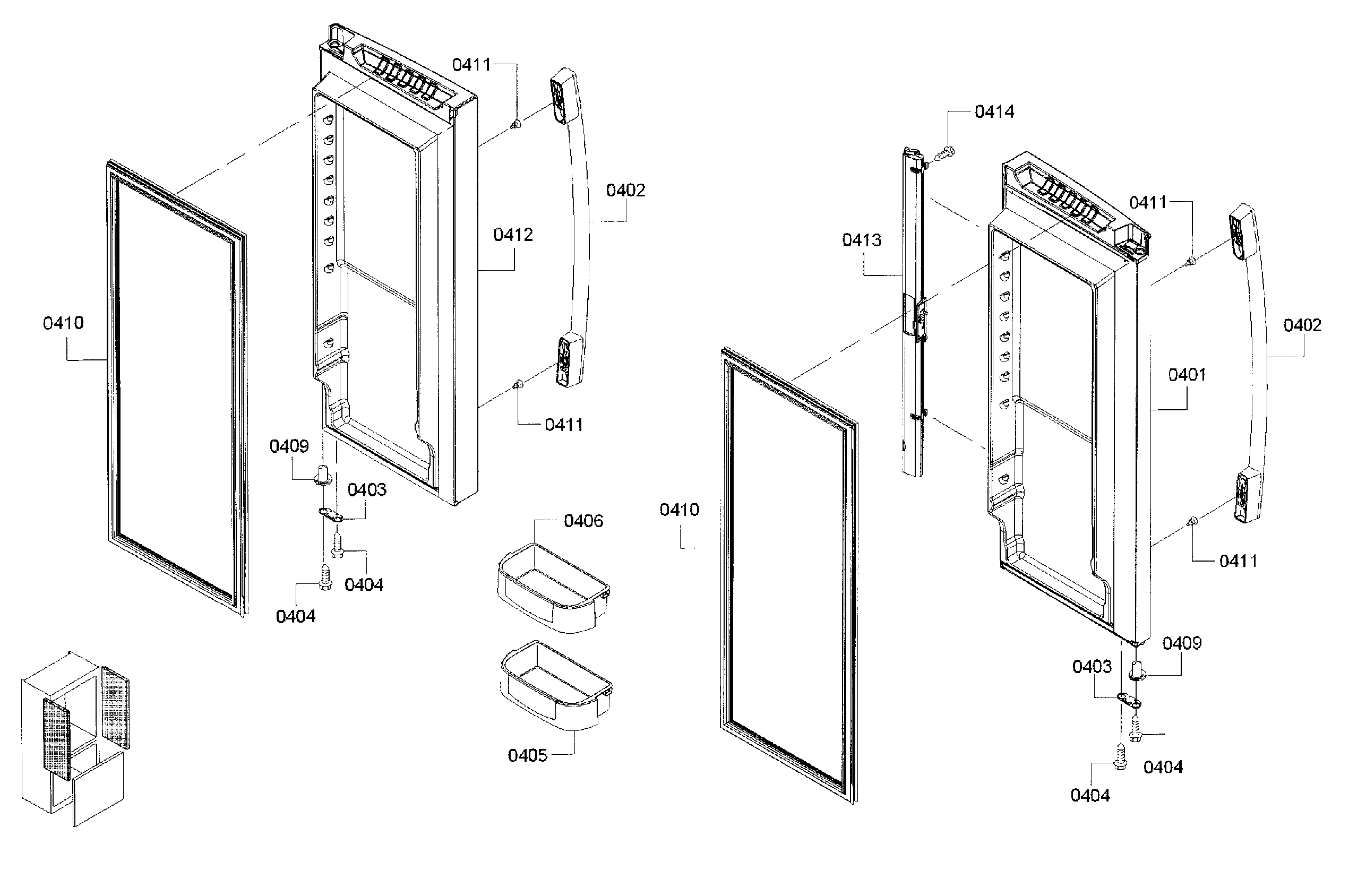 Fridge door assy