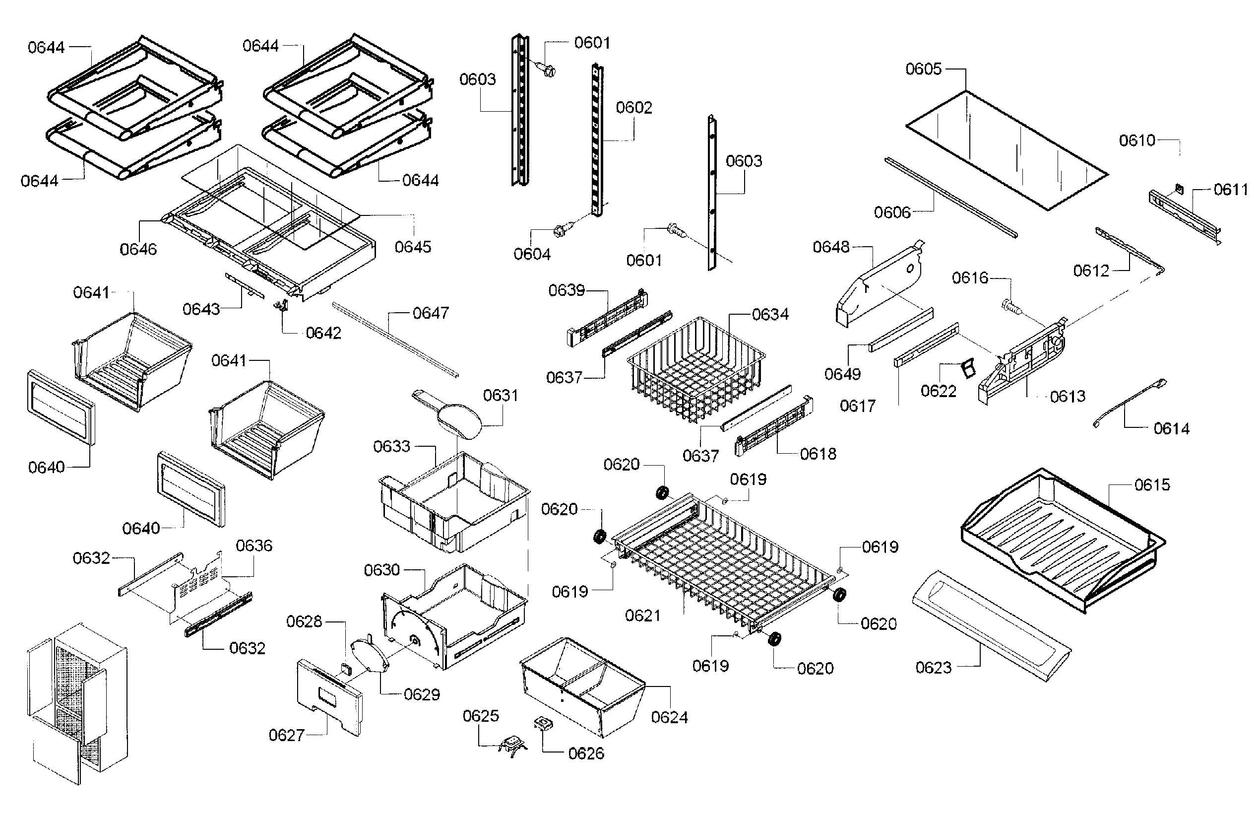 Shelf/rack assy