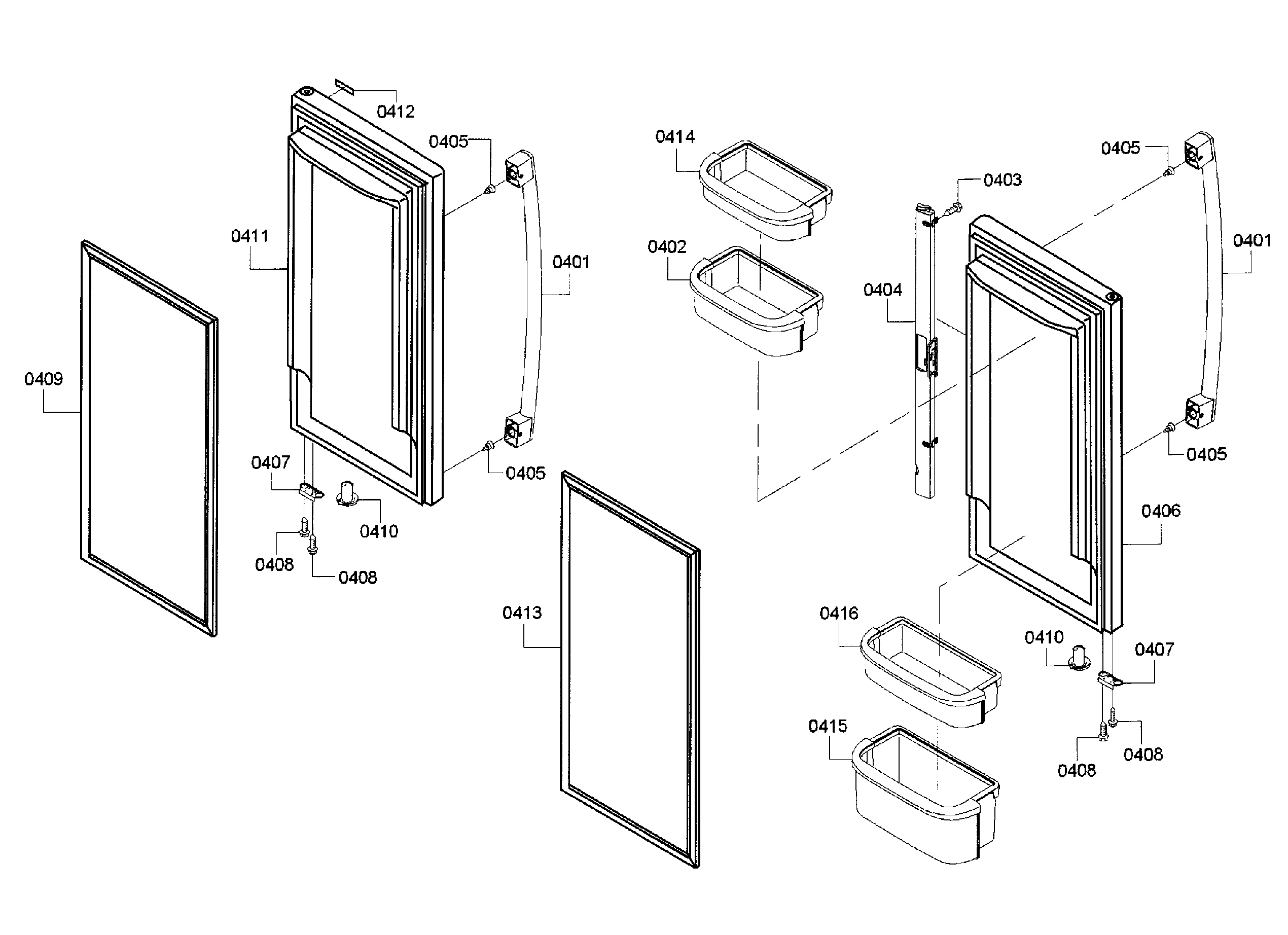 Fridge door assy