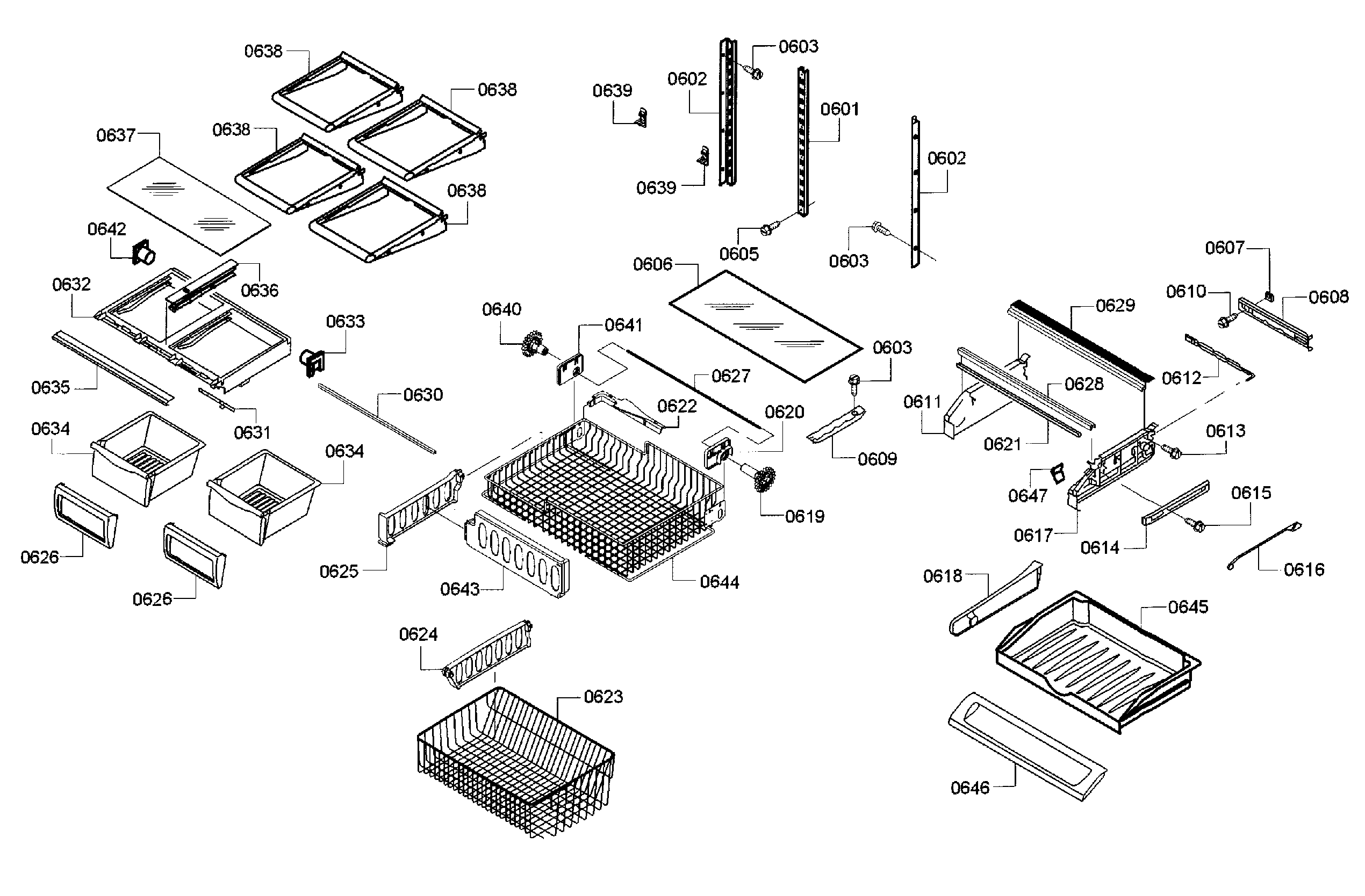 Shelf/rack assy