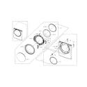 Samsung DV331AEW/XAA-01 frame front & door diagram
