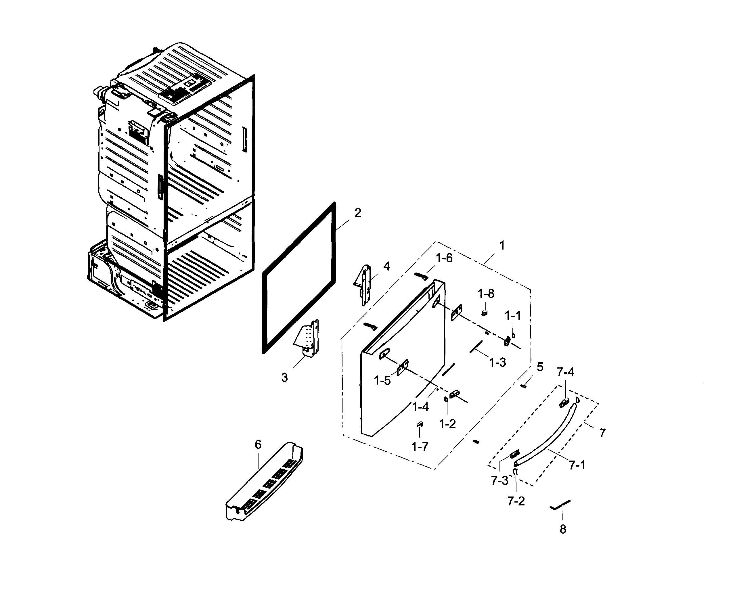 Freezer door