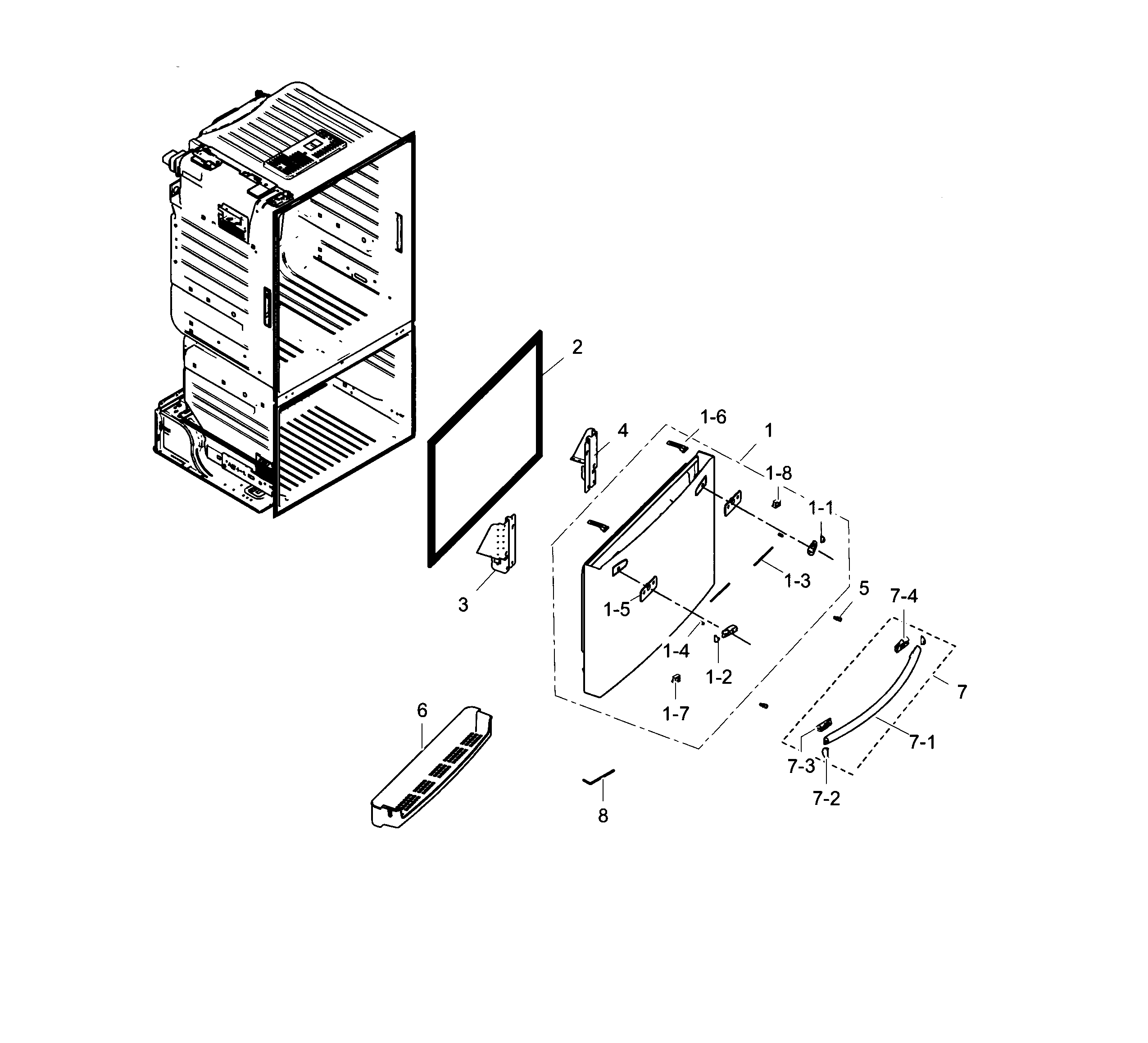 Freezer door