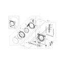 Samsung WF448AAP/XAA-05 frame front & door diagram