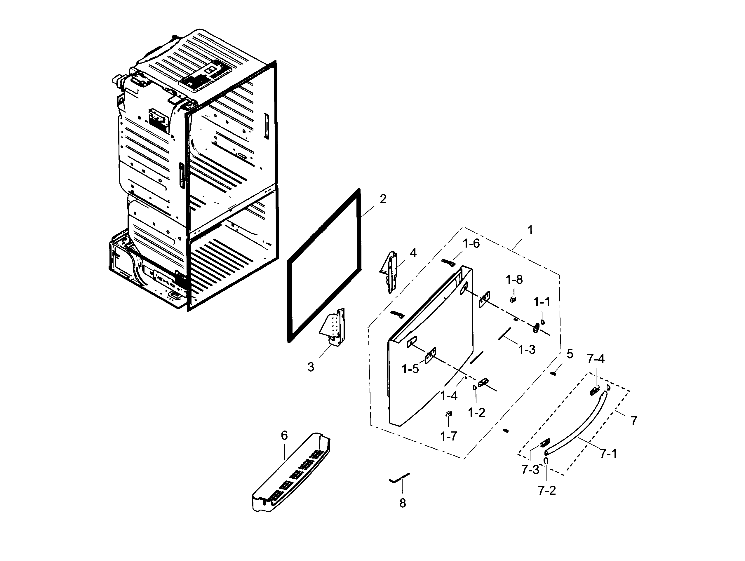Freezer door