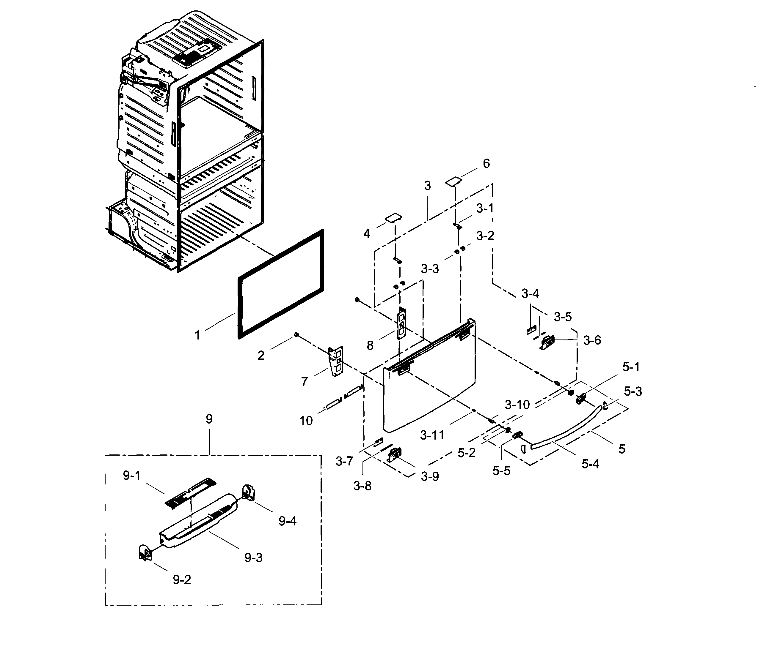 Freezer door