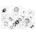 Samsung WF395BTPAWR/A2-00 tub & drum diagram