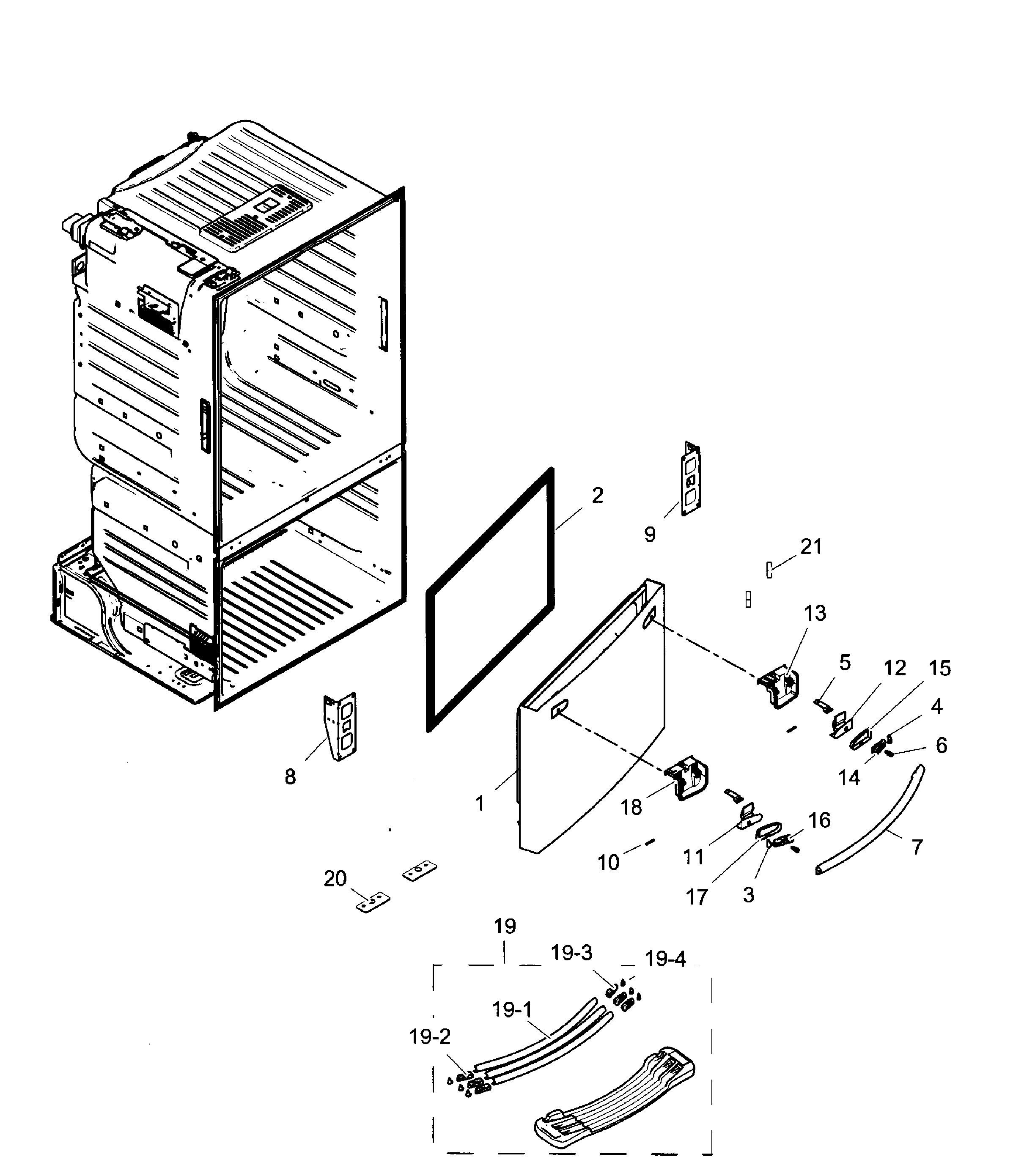 Freezer door