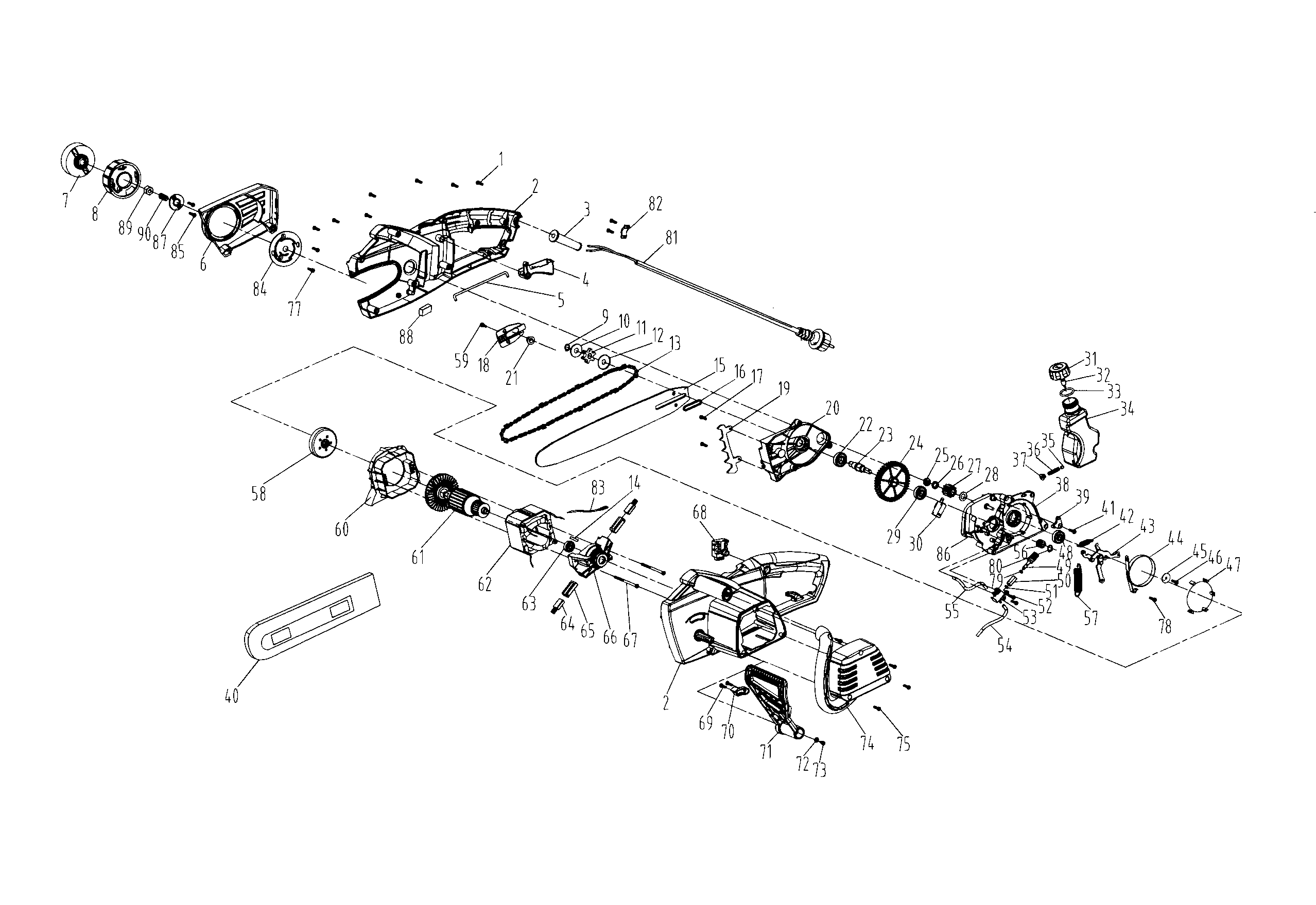 Chainsaw assy