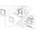 Samsung DV40J3000EW/A2-00 frame front & door diagram