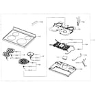 Samsung NE597N0PBSR/AA-02 cooktop assy diagram