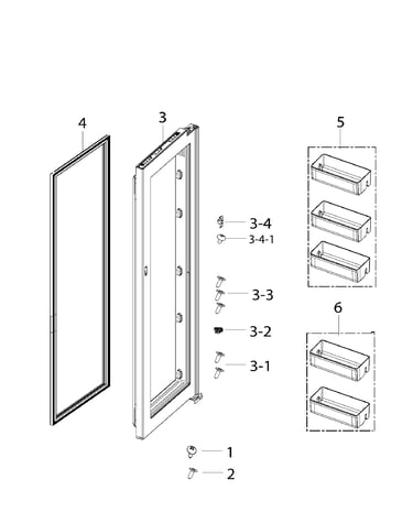 Door fridge in