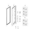 Samsung RH25H5611WW/AA-01 door fridge in diagram