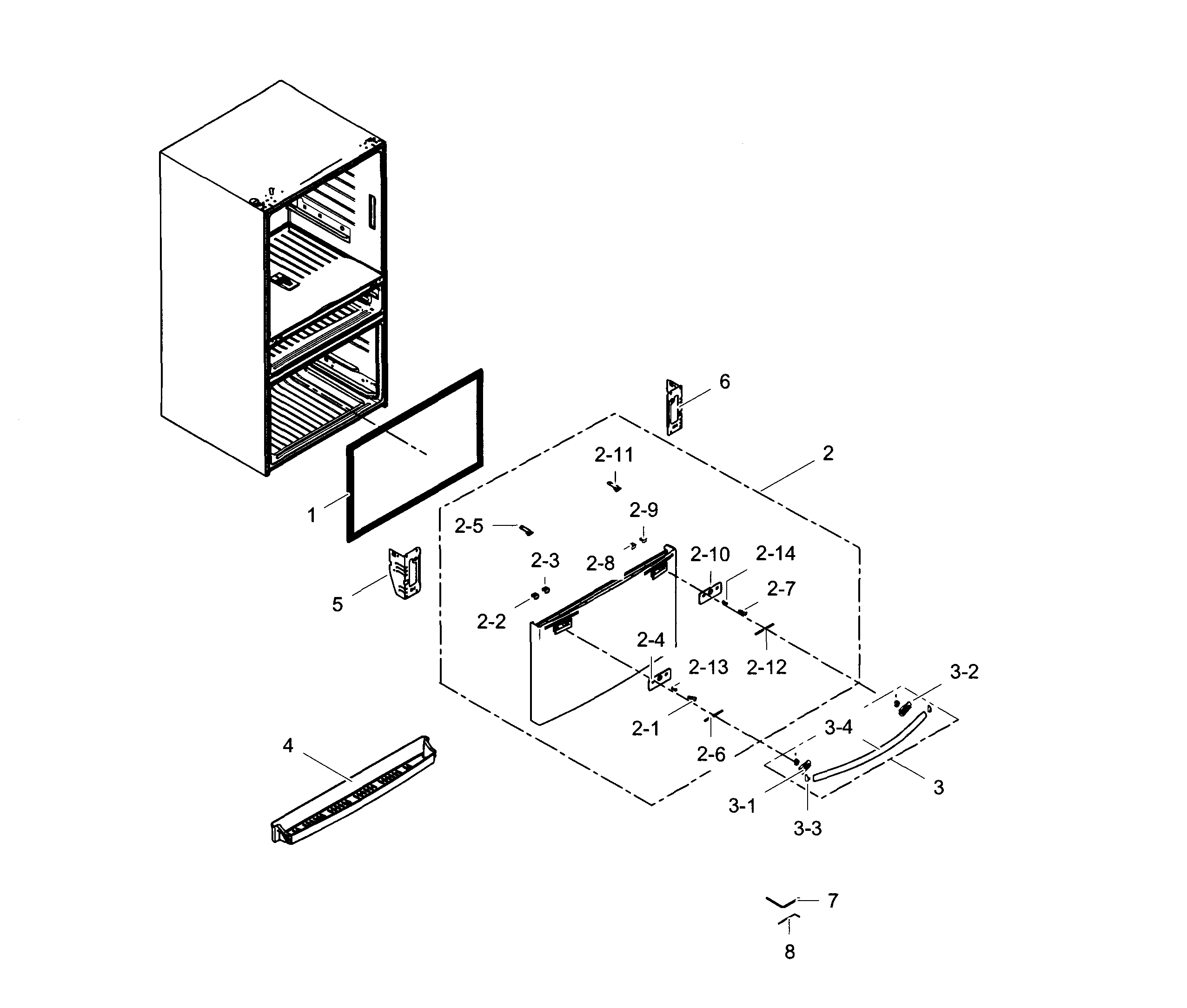 Freezer door