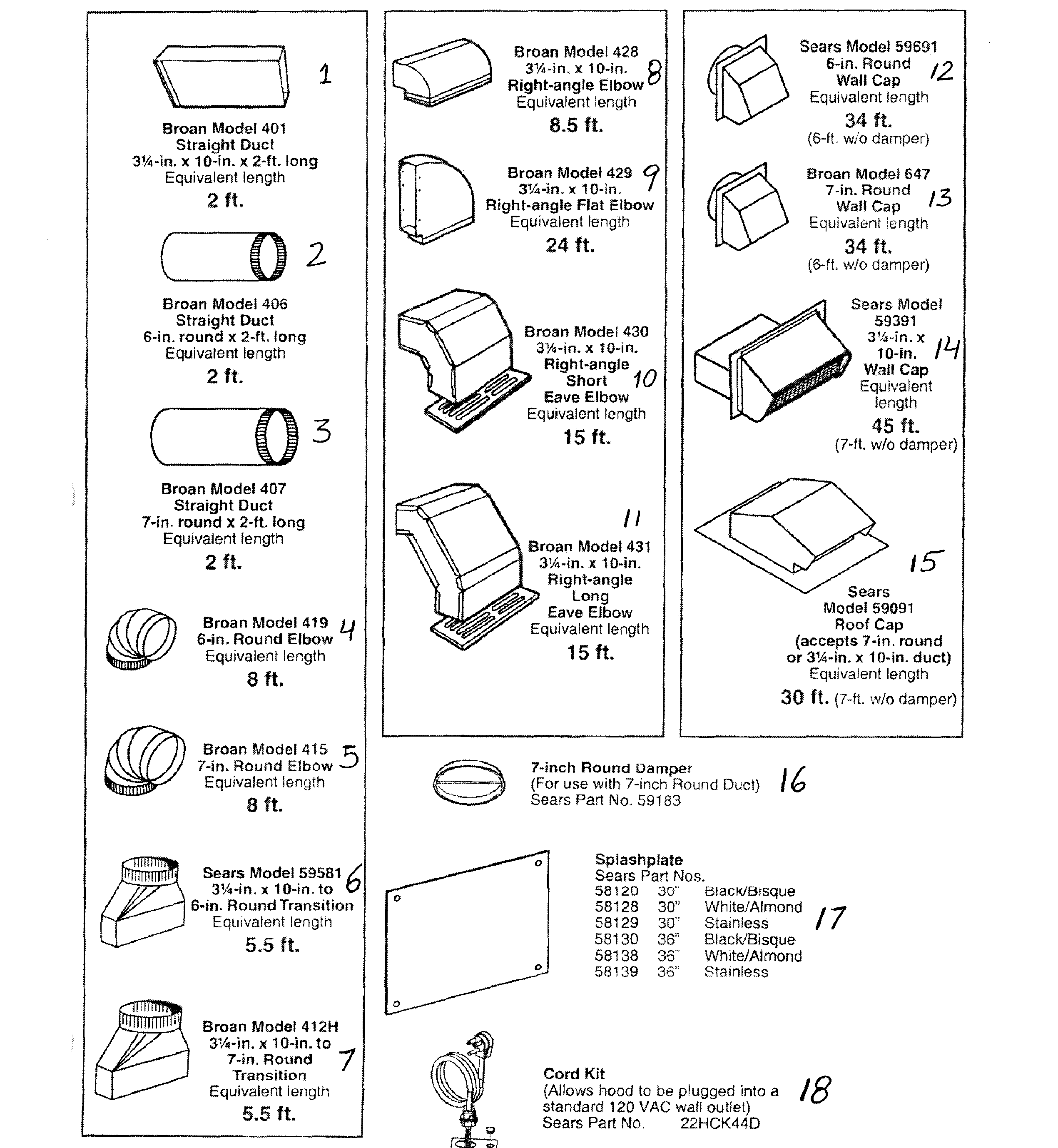 Instalation parts
