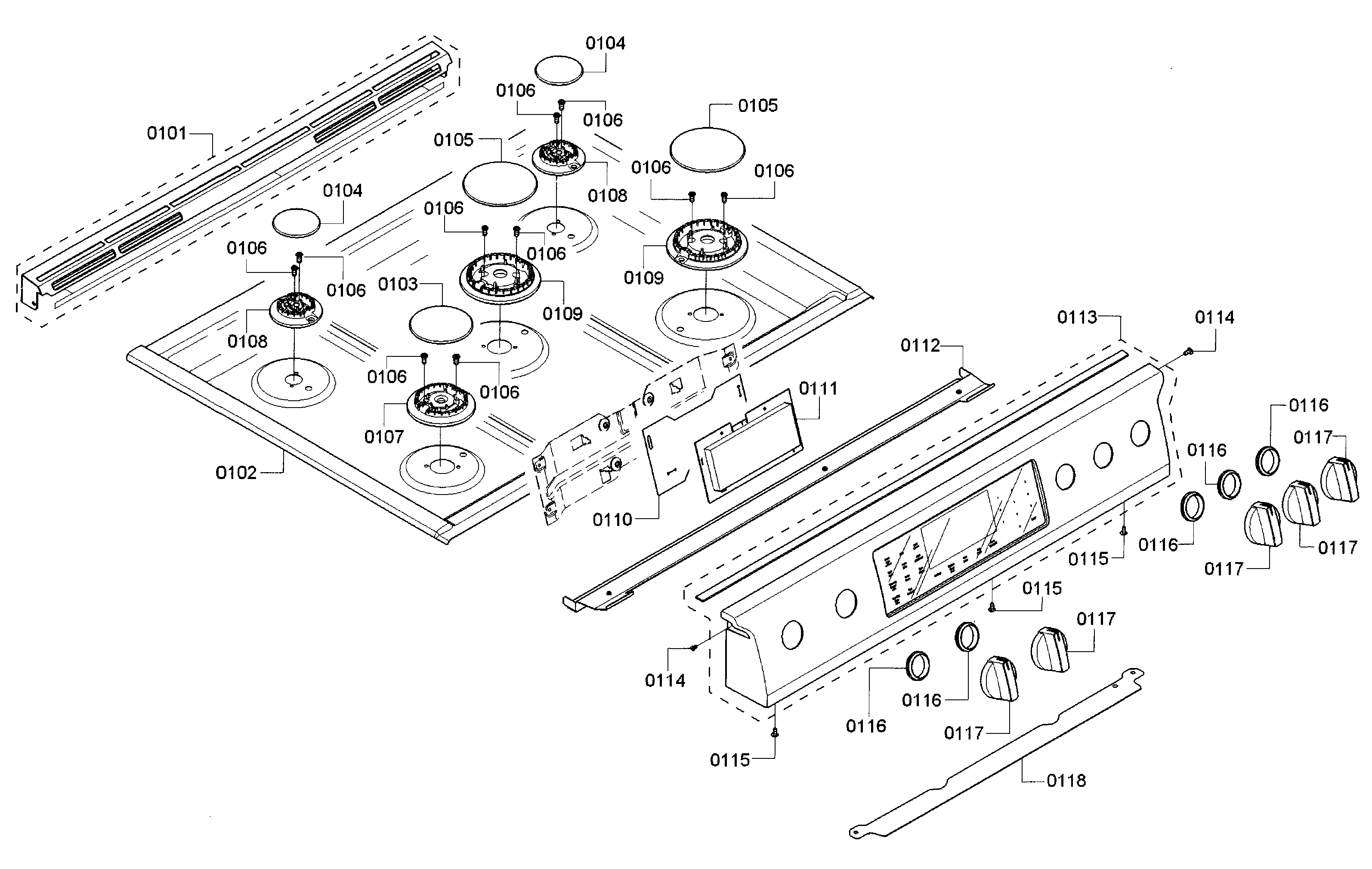 CONTROL PANEL/BURNER ASY