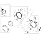 Samsung WF36J4000AW/A2-00 frame front & door diagram