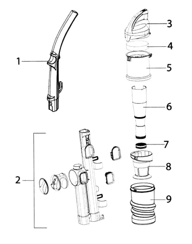Handle & dust cup