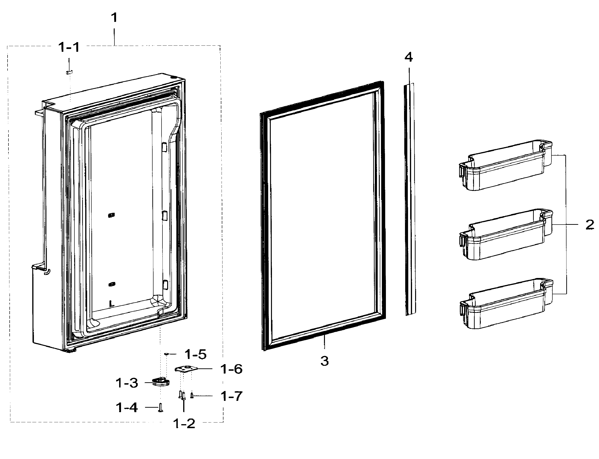 Freezer door l