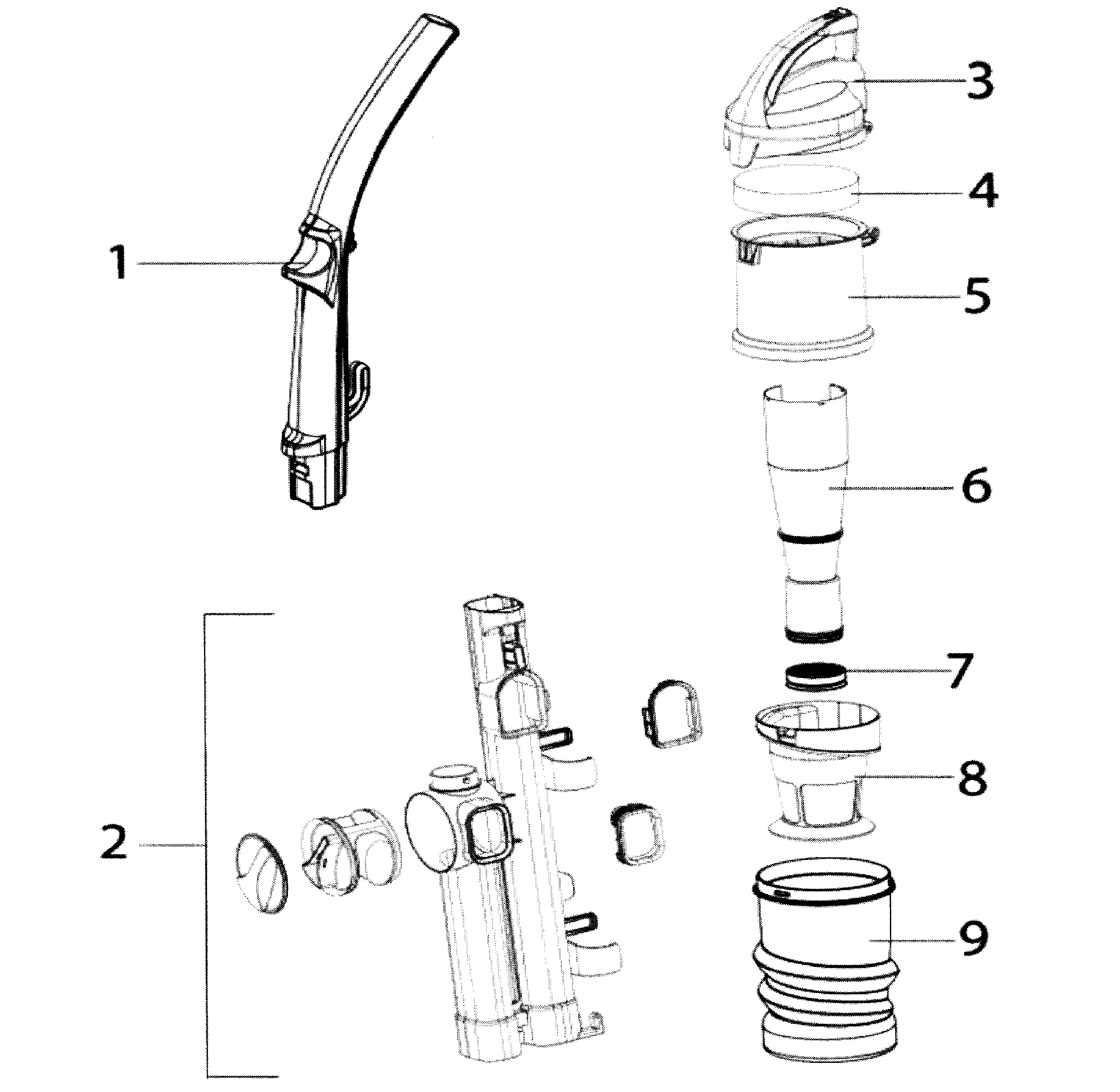 Handle & dust cup