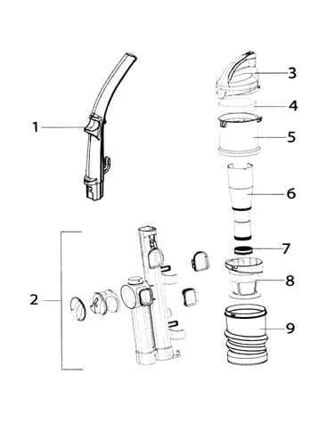 Handle & dust cup