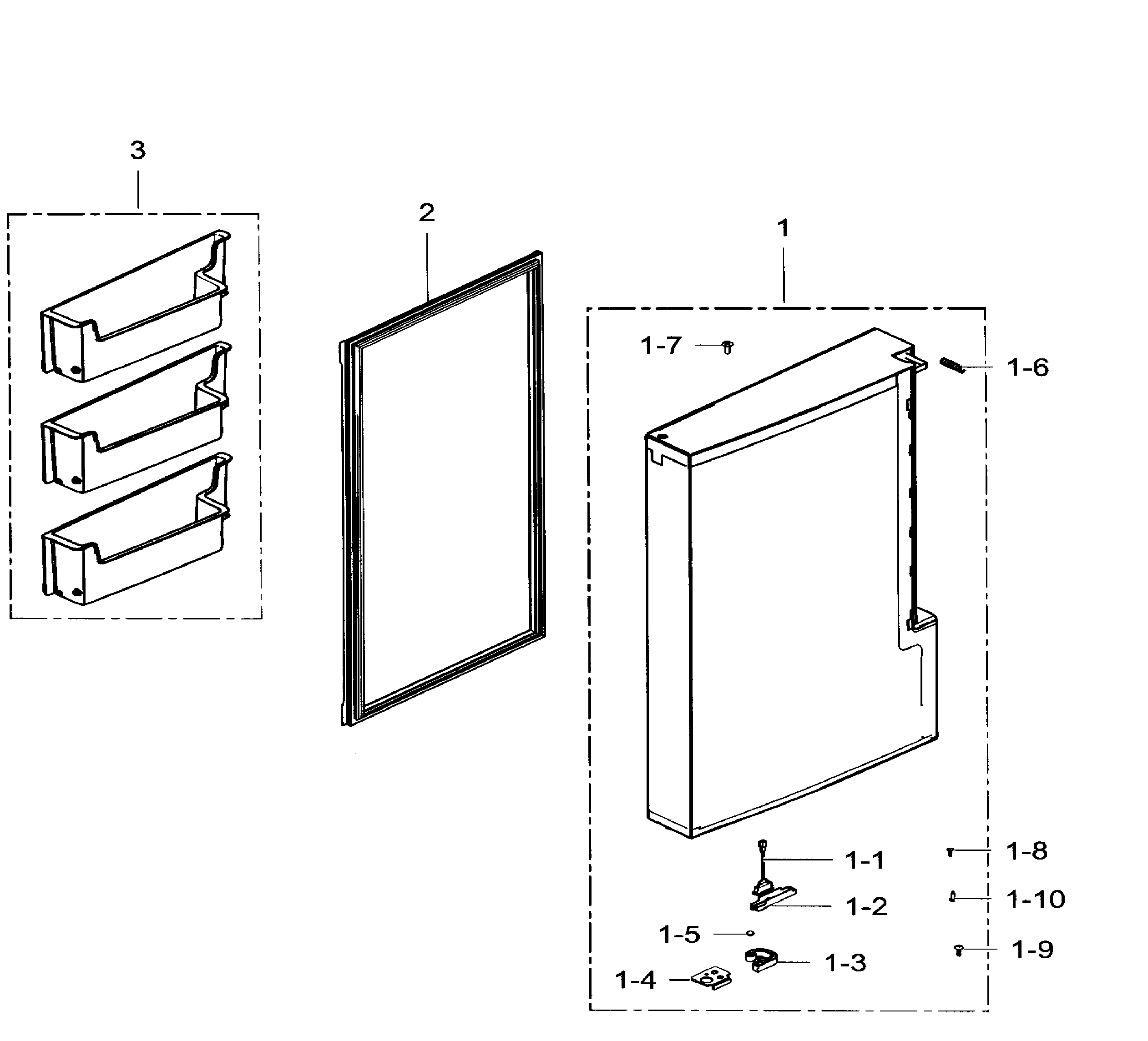 Freezer door left