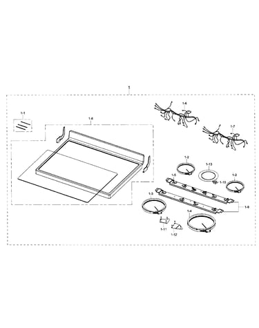 Cook top section