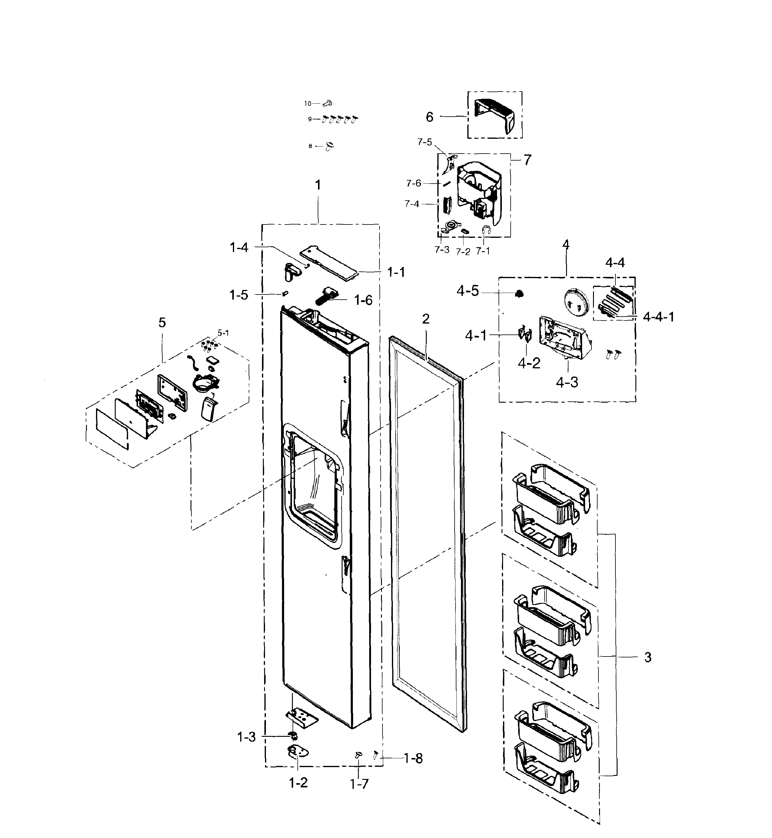 Freezer door