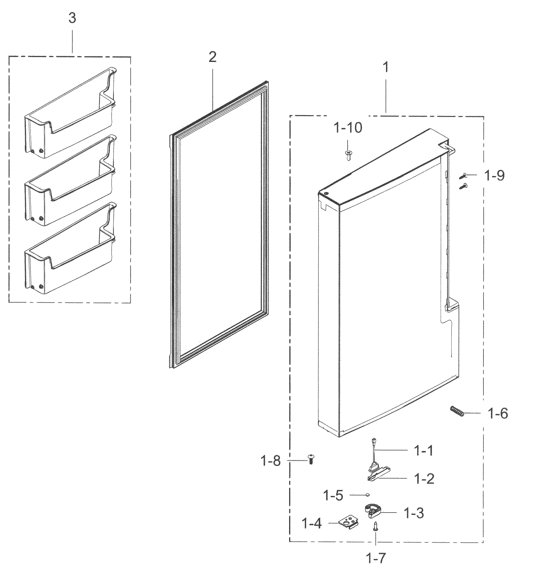 Freezer door l