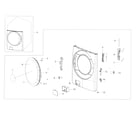Samsung WF56H9110CW/A2-01 frame front & door diagram