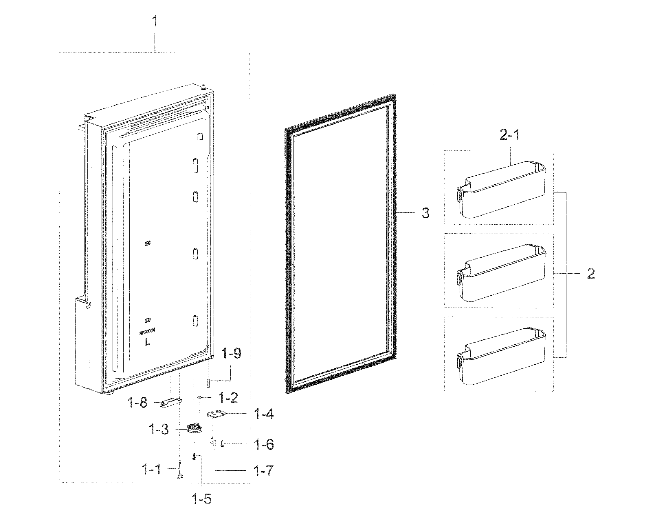 Freezer door l