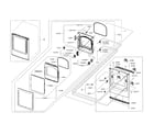Samsung DV45H7000EW/A2-01 frame front & door diagram