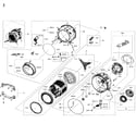 Samsung WF50K7500AW/A2-00 tub & drum diagram