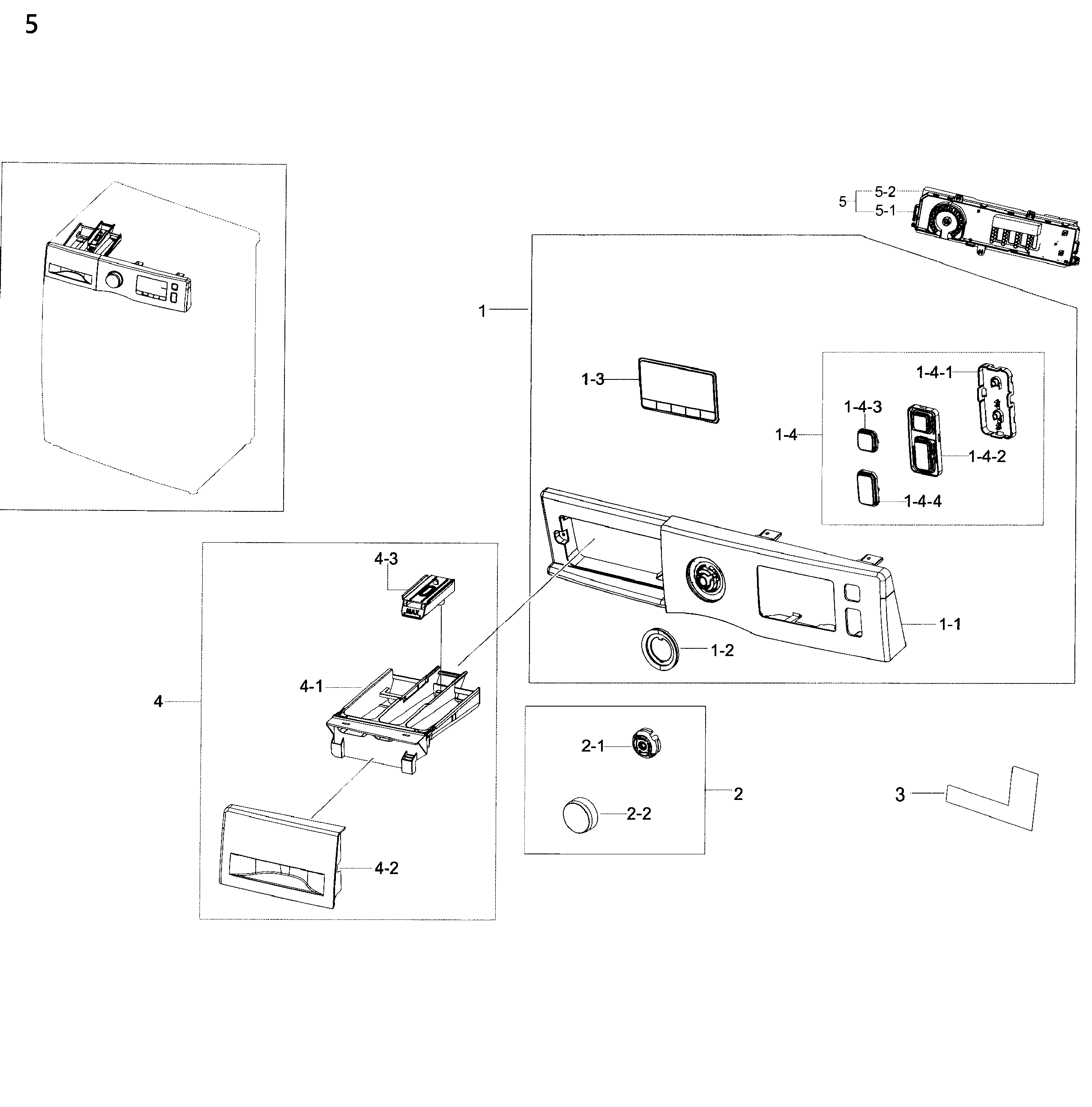 Control panel & drawer