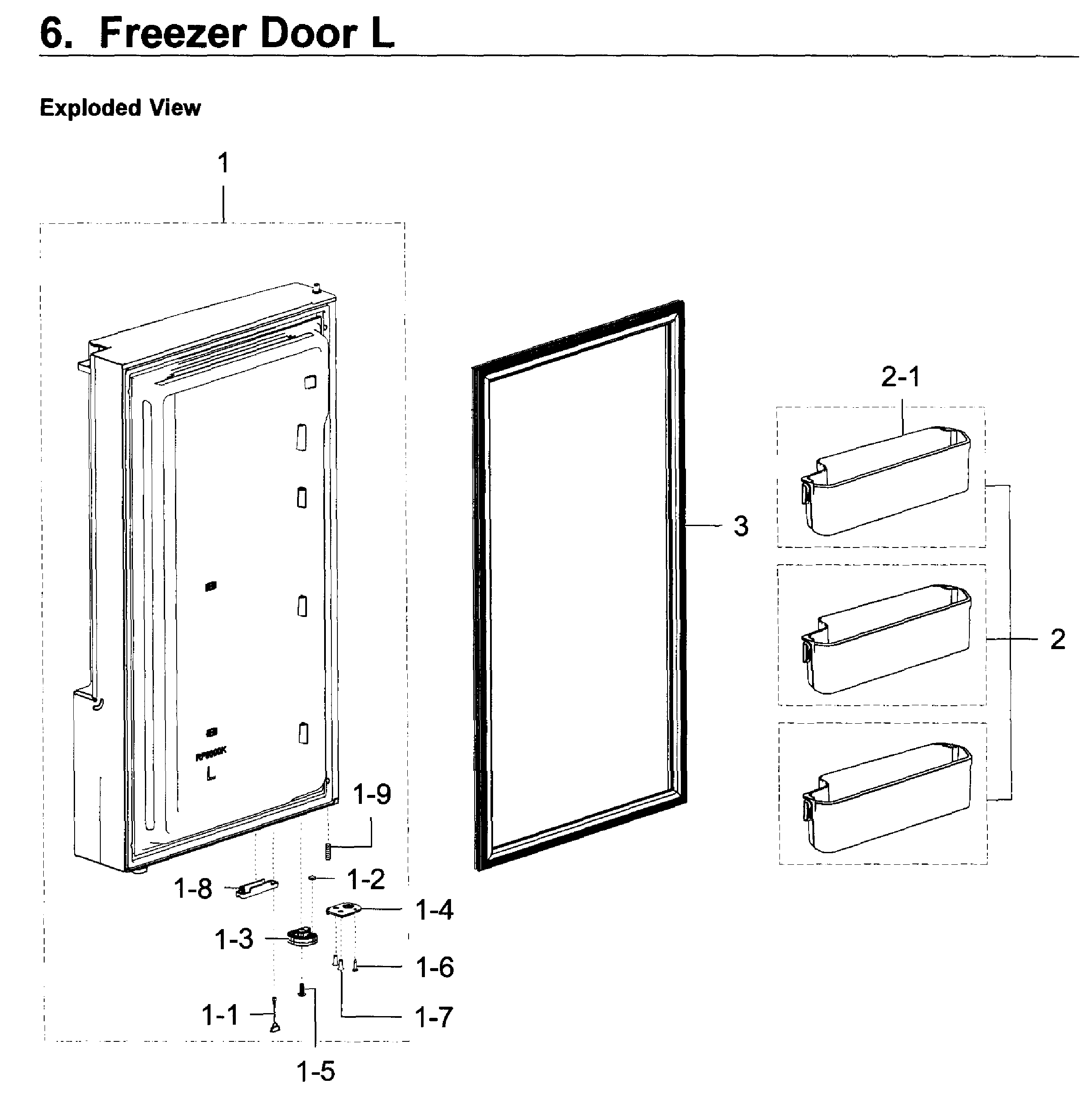Freezer door l