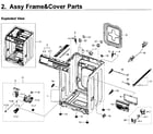 Samsung WF350ANP/XAA-00 frame cover & parts diagram