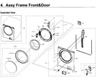 Samsung WF350ANP/XAA-00 frame front & door diagram