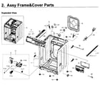 Samsung WF350ANP/XAA-01 frame cover & parts diagram